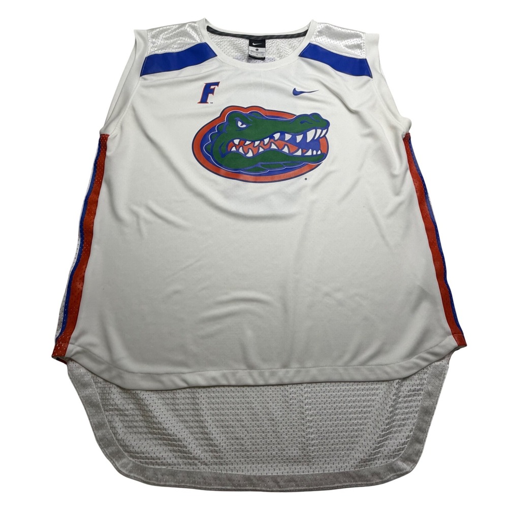 Nike Florida Gators Albert 0 Basketball Jersey Mens XL White Sleeveless Mesh